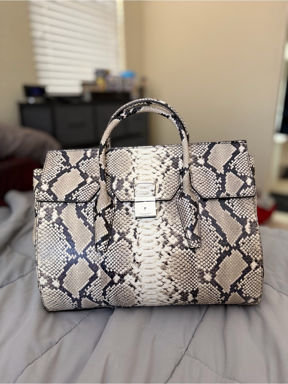 Michael Kors Collection Campbell Runway Weekender – Snakeskin